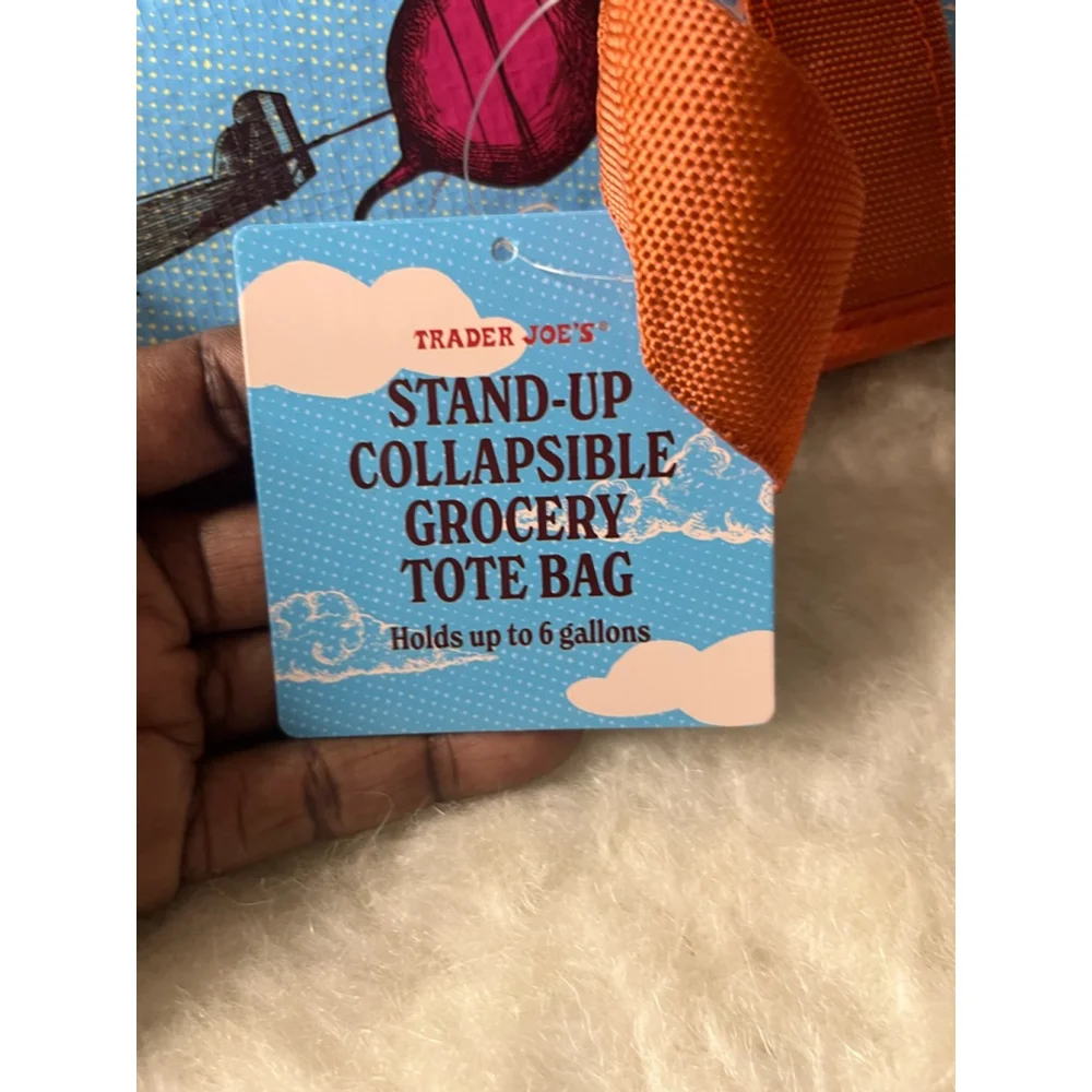 NWT Trader Joe’s Stand Up Collapsible Grocery Tote Bag